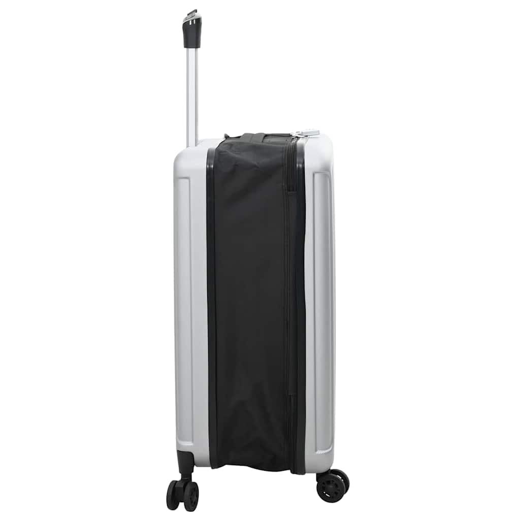 Koffer mit Schloss Silber 43 x 27 x 66 cm ABS Kunststoff