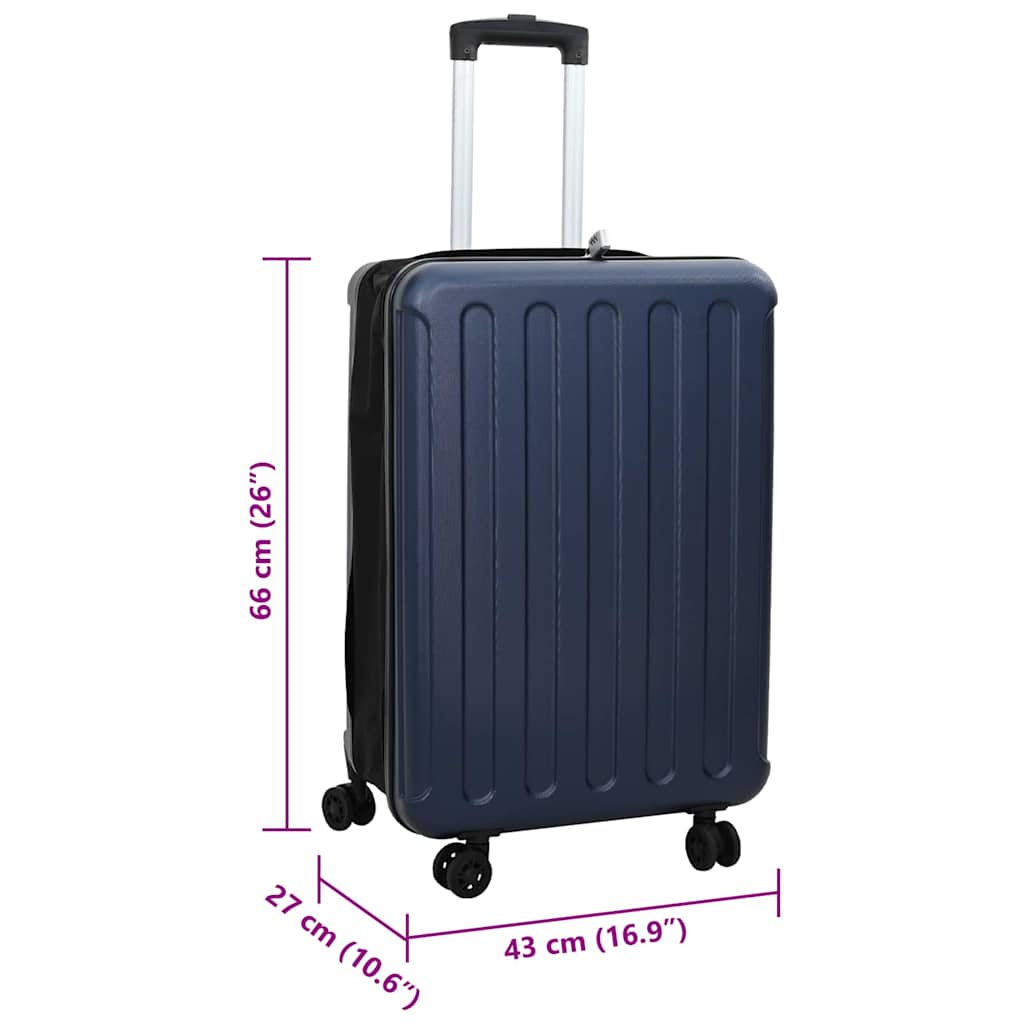 Koffer mit Schloss Dunkelblau 43 x 27 x 66 cm ABS Kunststoff