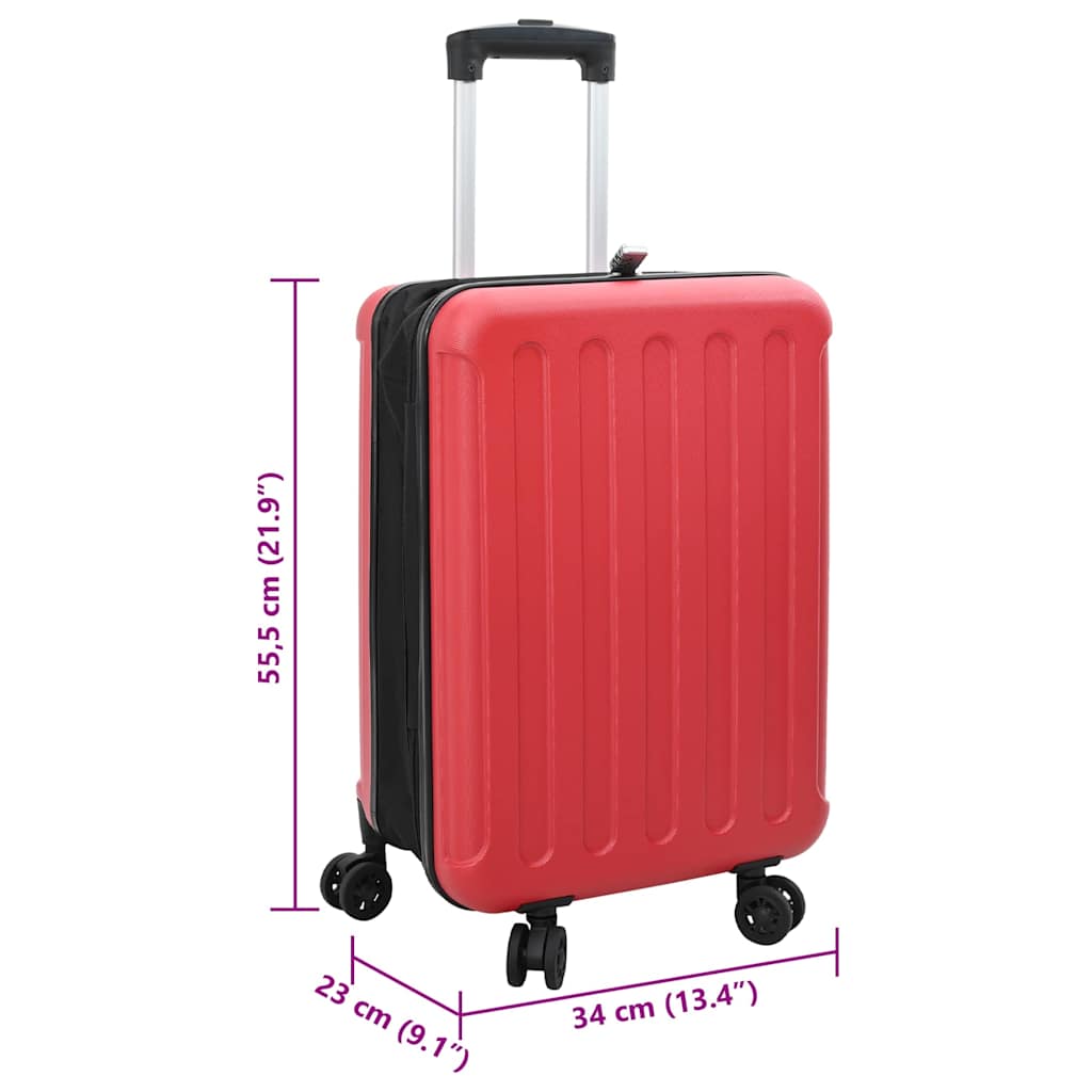 Koffer mit Schloss Rot 34 x 23 x 55,5 cm ABS Kunststoff
