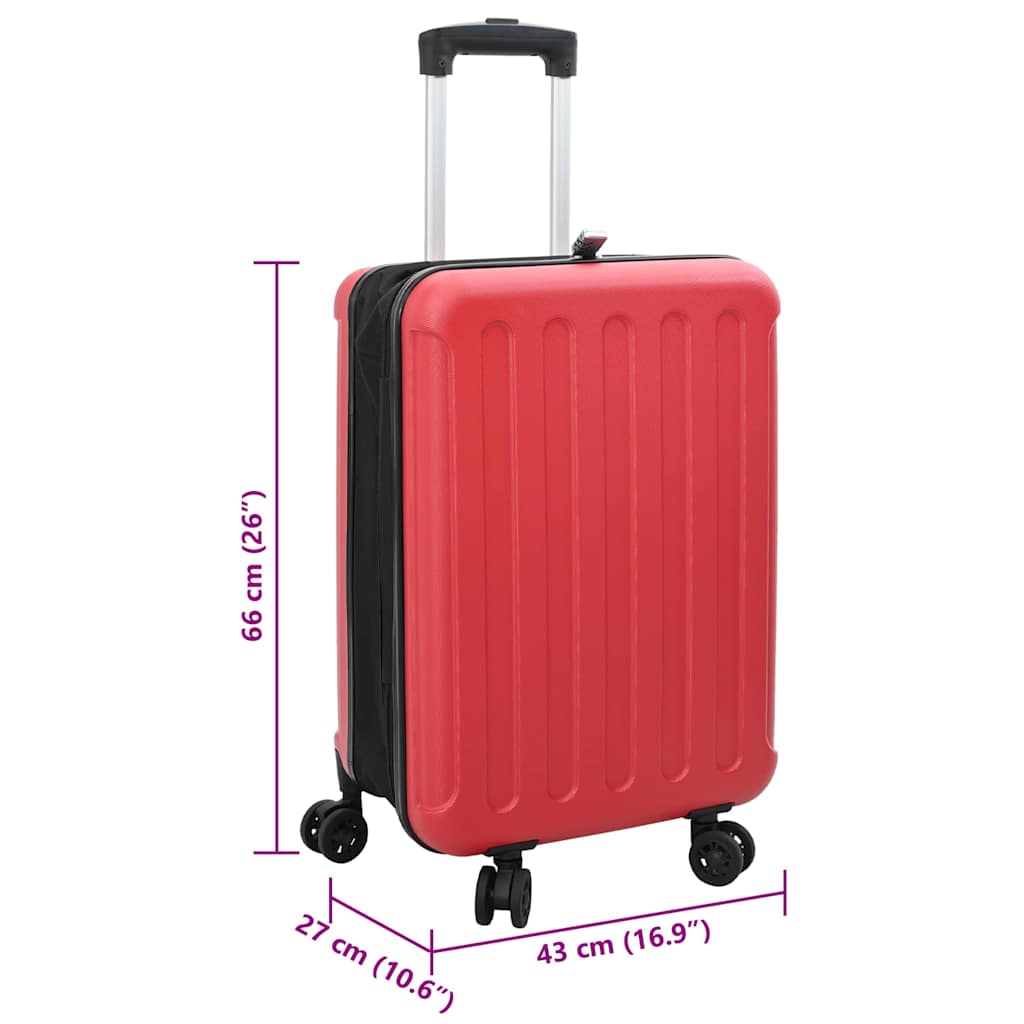 Koffer mit Schloss Rot 43 x 27 x 66 cm ABS Kunststoff