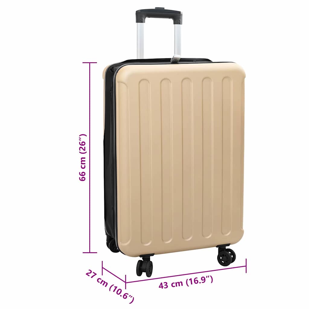 Koffer mit Schloss Champagner 43 x 27 x 66 cm ABS Kunststoff