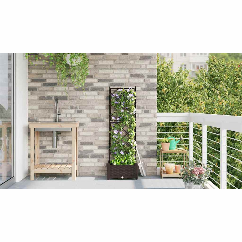 Garten-Pflanzgefäß Braun 40 x 40 x 125,5 cm PP