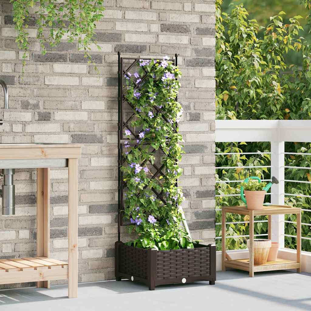 Garten-Pflanzgefäß Braun 40 x 40 x 125,5 cm PP