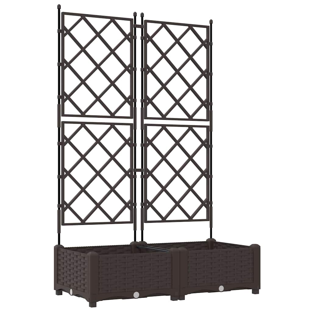 Garten-Pflanzgefäß 2 Stk. Braun 80 x 40 x 125,5 cm PP