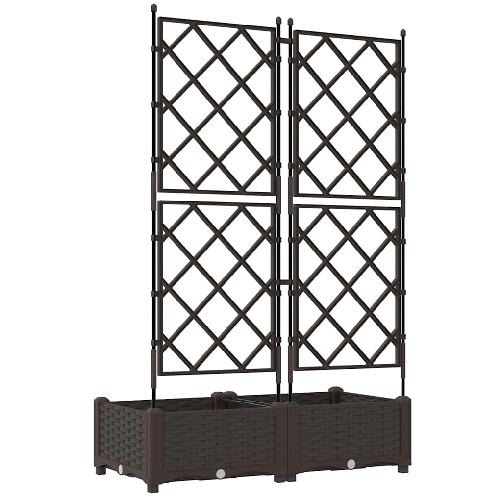 Garten-Pflanzgefäß 2 Stk. Braun 80 x 40 x 125,5 cm PP