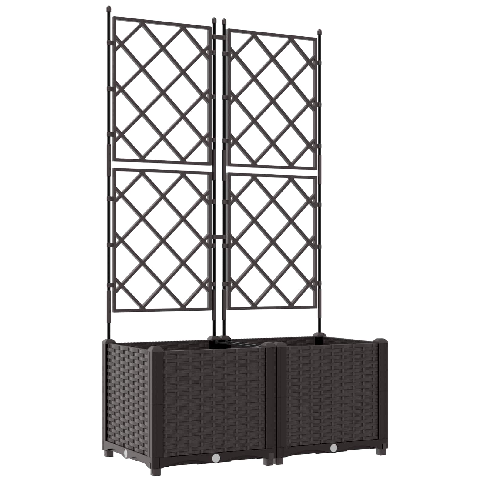 Garten-Pflanzgefäß 2 Stk. Braun 80 x 40 x 143 cm PP