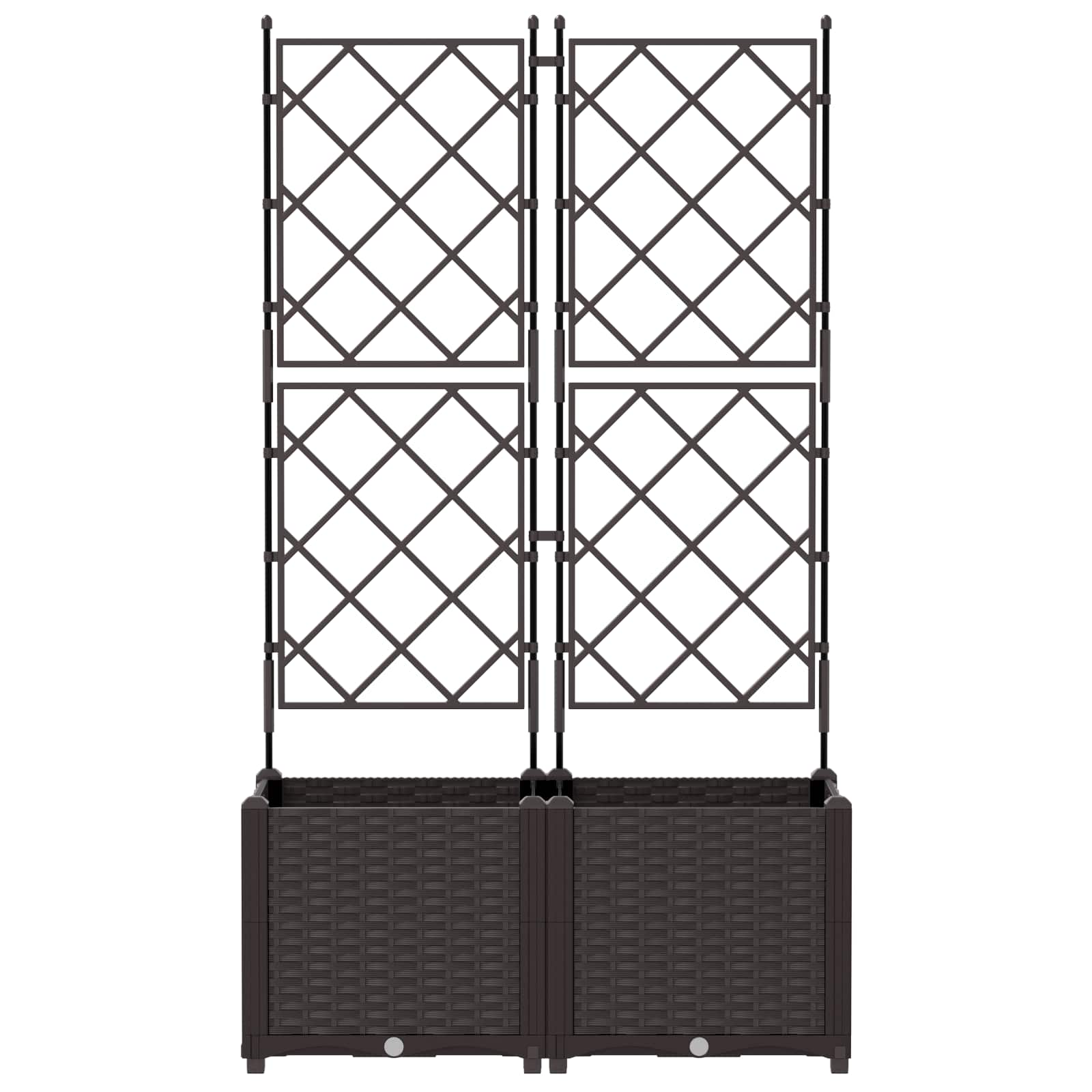 Garten-Pflanzgefäß 2 Stk. Braun 80 x 40 x 143 cm PP