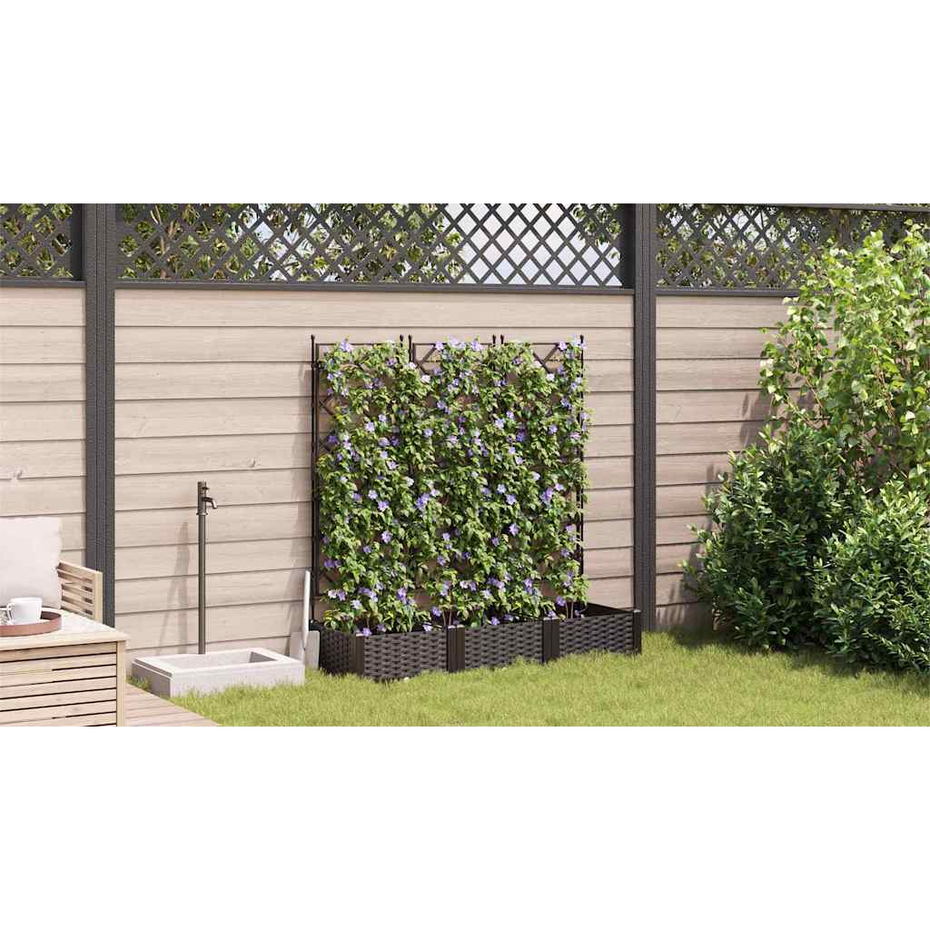 Garten-Pflanzgefäß 3 Stk. Braun 120 x 40 x 125,5 cm PP