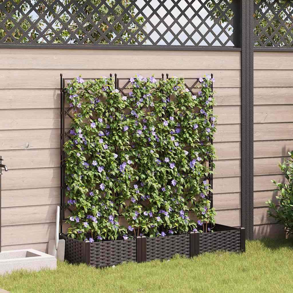 Garten-Pflanzgefäß 3 Stk. Braun 120 x 40 x 125,5 cm PP