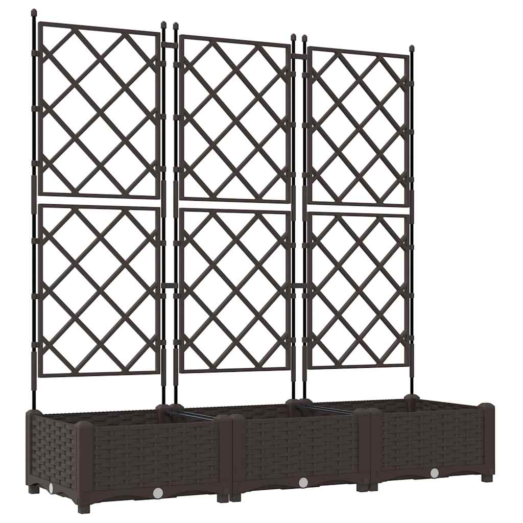 Garten-Pflanzgefäß 3 Stk. Braun 120 x 40 x 125,5 cm PP