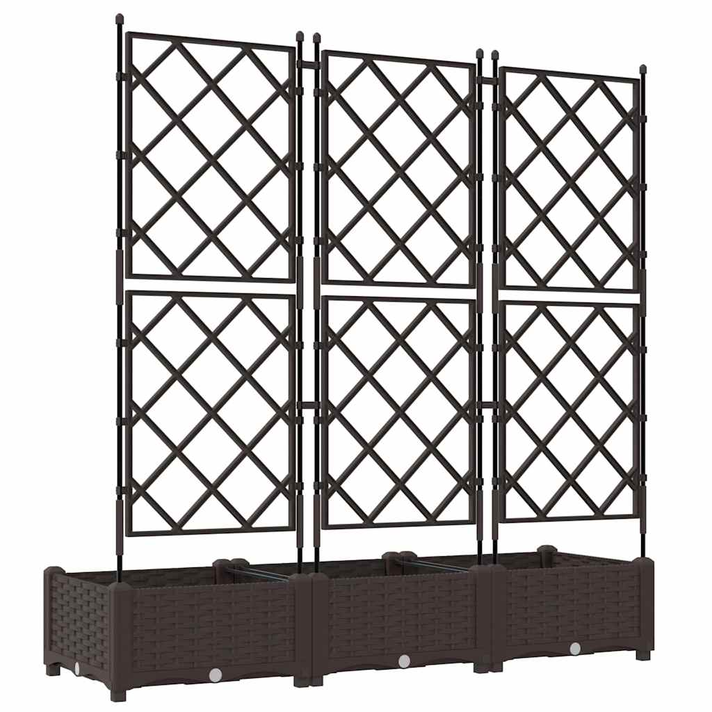 Garten-Pflanzgefäß 3 Stk. Braun 120 x 40 x 125,5 cm PP