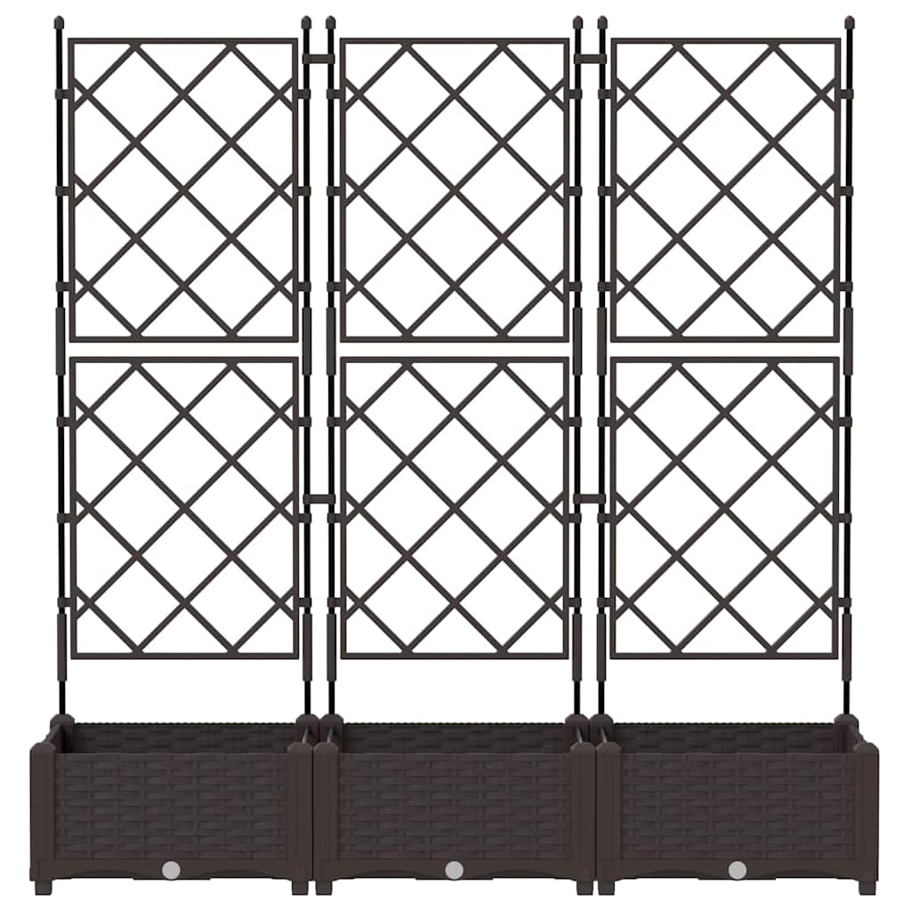 Garten-Pflanzgefäß 3 Stk. Braun 120 x 40 x 125,5 cm PP