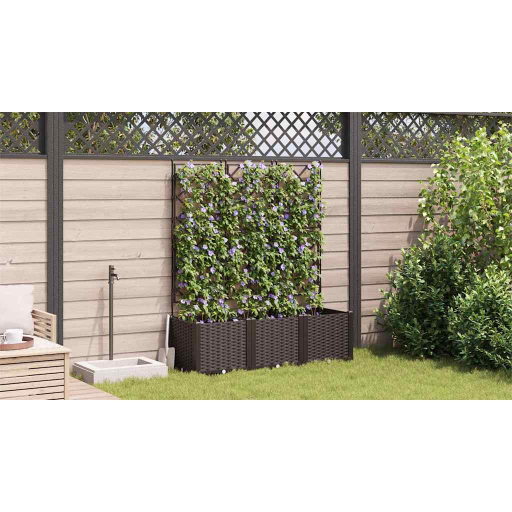Garten-Pflanzgefäß 3 Stk. Braun 120 x 40 x 143 cm PP