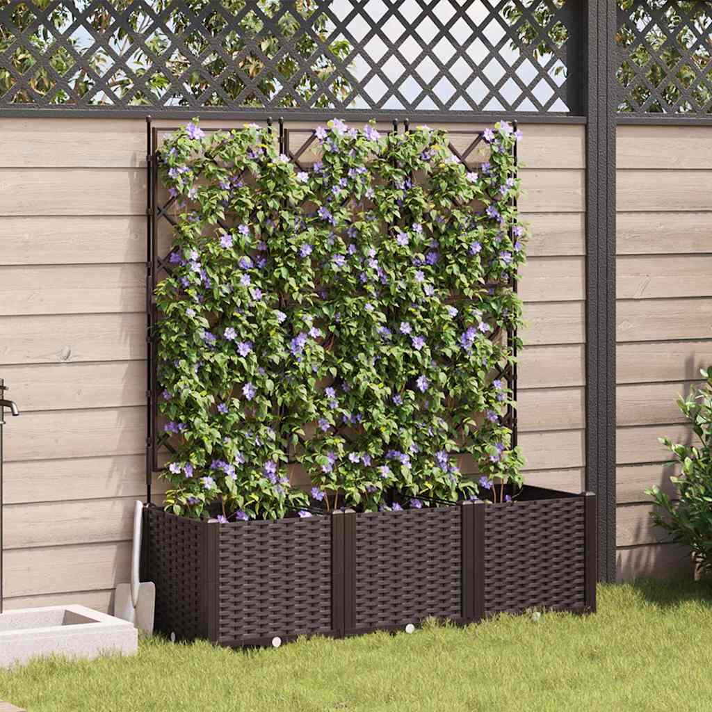 Garten-Pflanzgefäß 3 Stk. Braun 120 x 40 x 143 cm PP