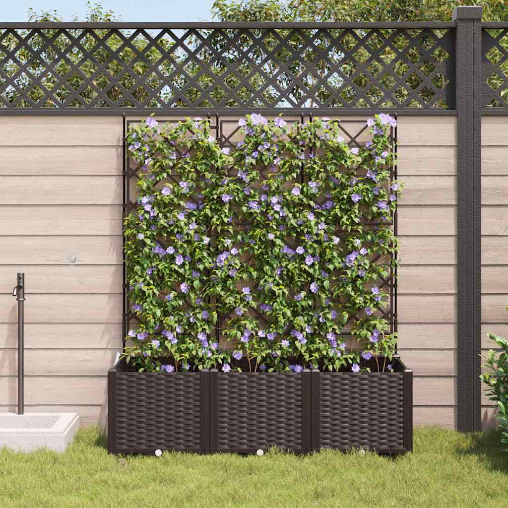 Garten-Pflanzgefäß 3 Stk. Braun 120 x 40 x 143 cm PP