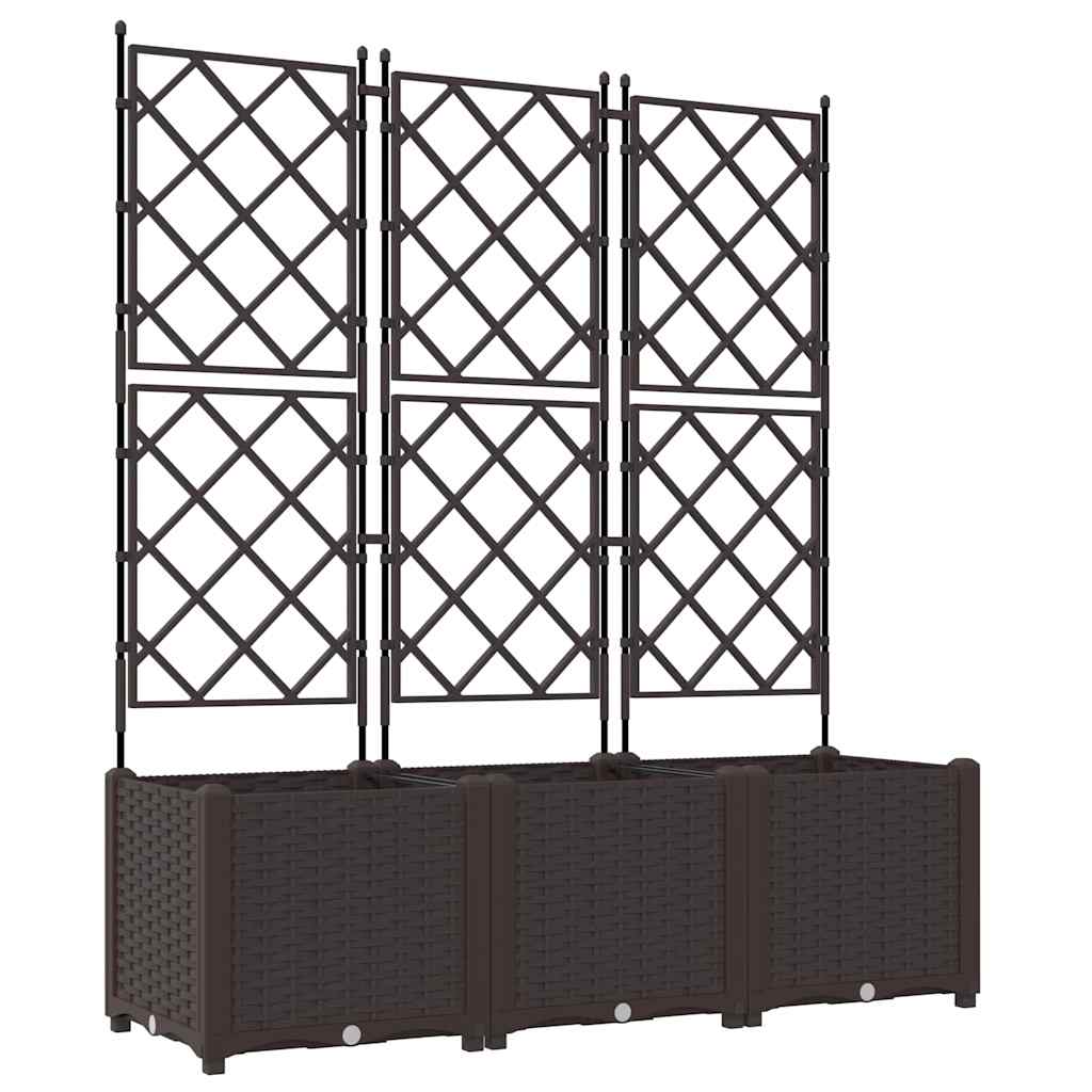 Garten-Pflanzgefäß 3 Stk. Braun 120 x 40 x 143 cm PP