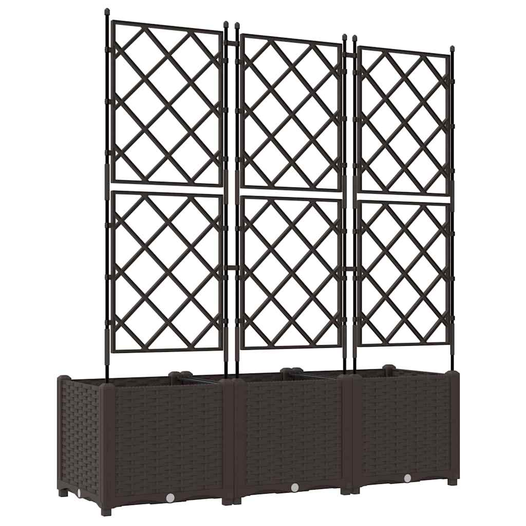 Garten-Pflanzgefäß 3 Stk. Braun 120 x 40 x 143 cm PP