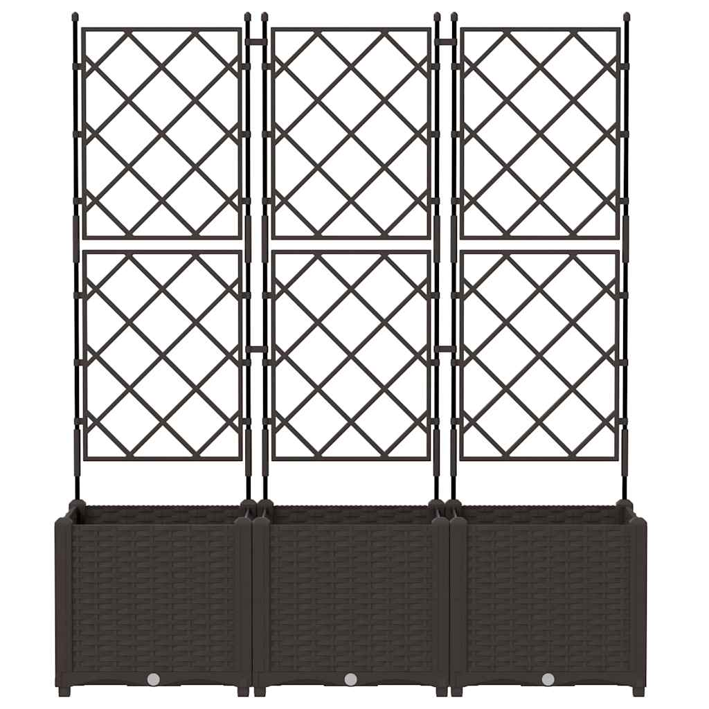 Garten-Pflanzgefäß 3 Stk. Braun 120 x 40 x 143 cm PP