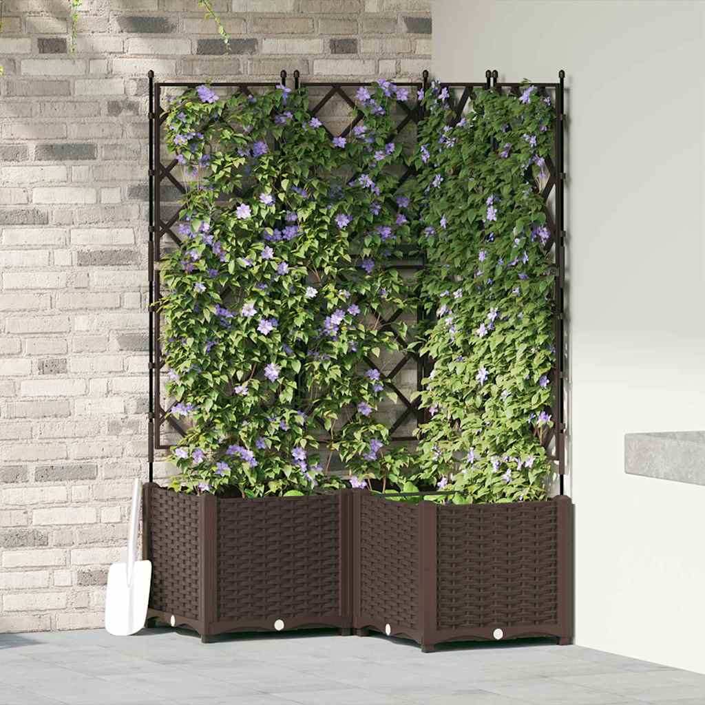 Garten-Pflanzgefäß 3 Stk. Braun 80 x 80 x 143 cm PP