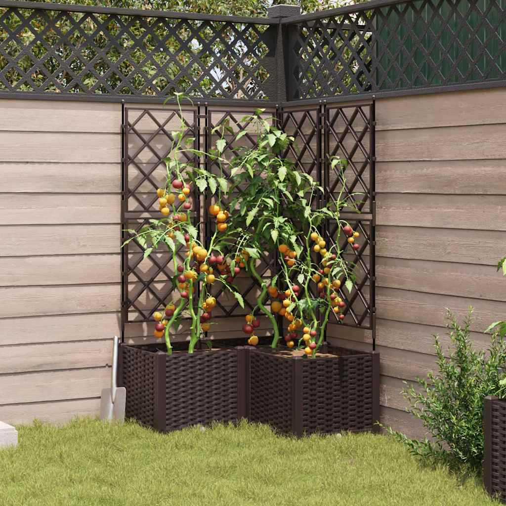 Garten-Pflanzgefäß 3 Stk. Braun 80 x 80 x 143 cm PP