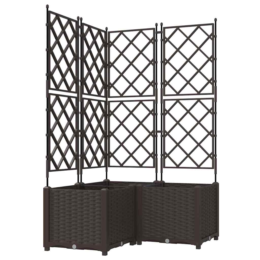 Garten-Pflanzgefäß 3 Stk. Braun 80 x 80 x 143 cm PP