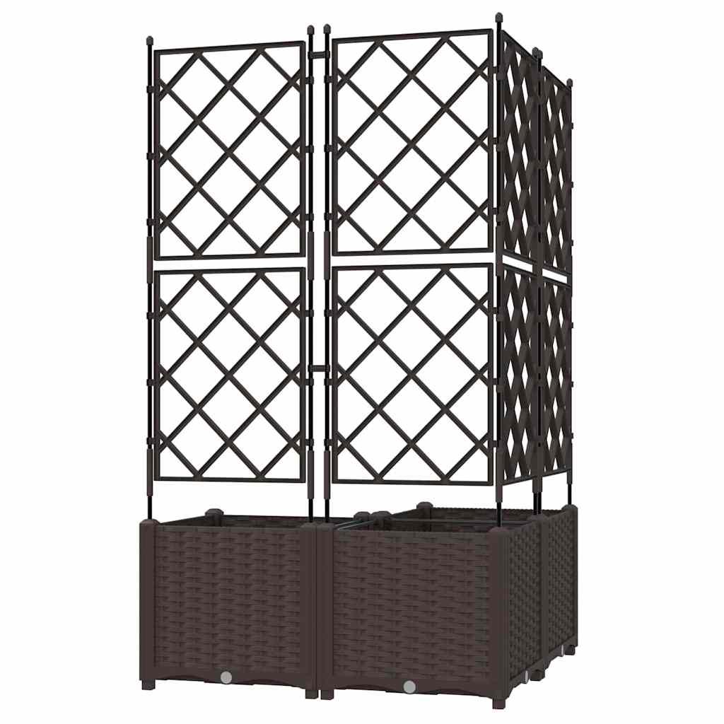 Garten-Pflanzgefäß 3 Stk. Braun 80 x 80 x 143 cm PP