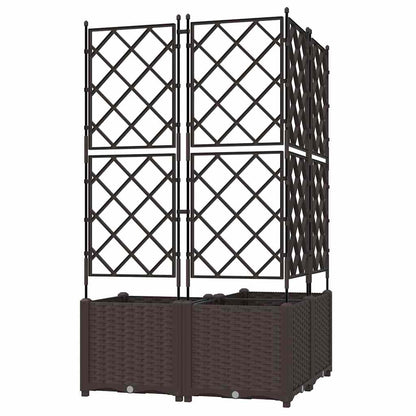 Garten-Pflanzgefäß 3 Stk. Braun 80 x 80 x 143 cm PP
