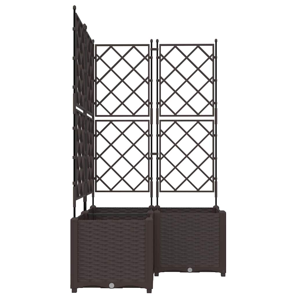 Garten-Pflanzgefäß 3 Stk. Braun 80 x 80 x 143 cm PP