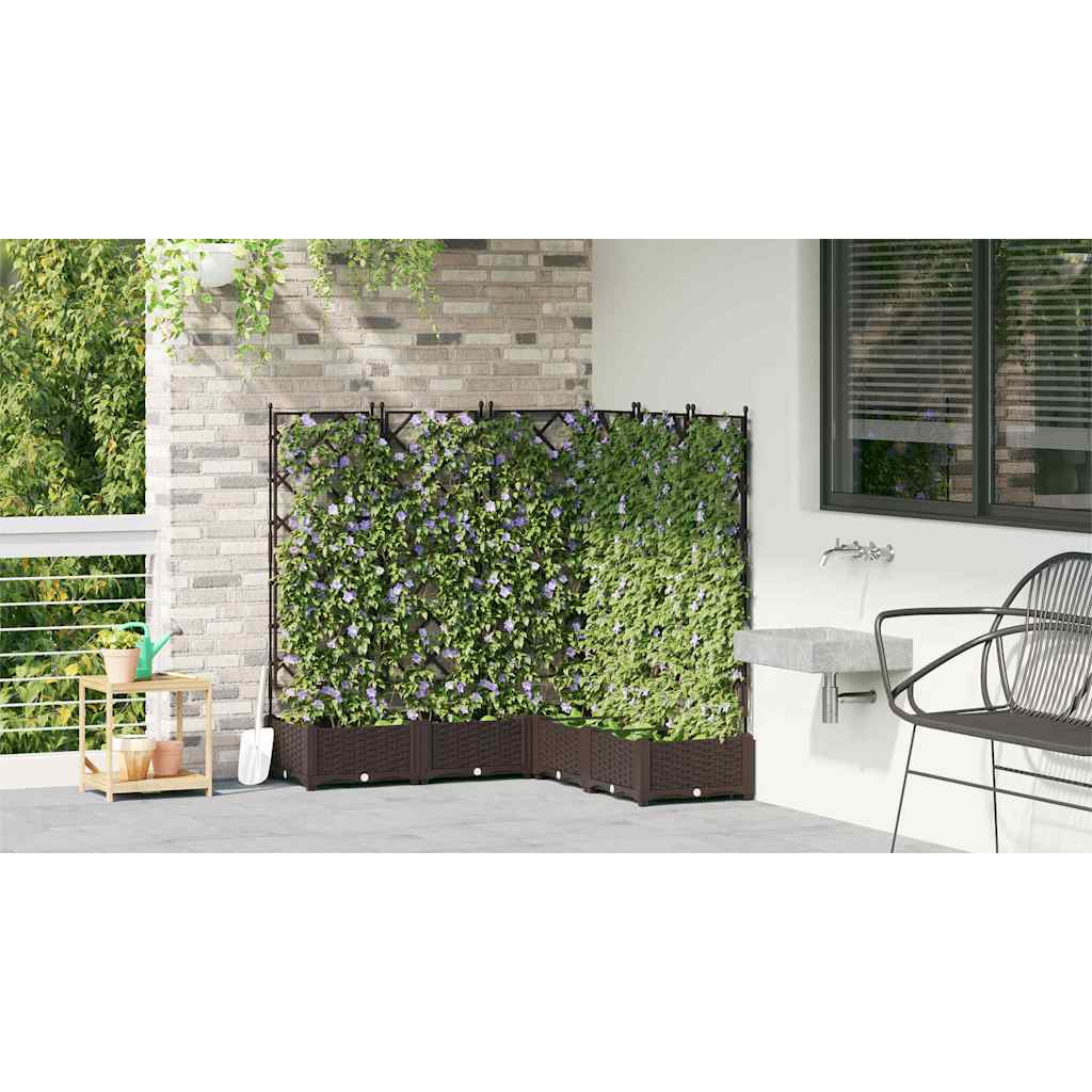 Garten-Pflanzgefäß 5 Stk. Braun 120 x 120 x 125,5 cm PP