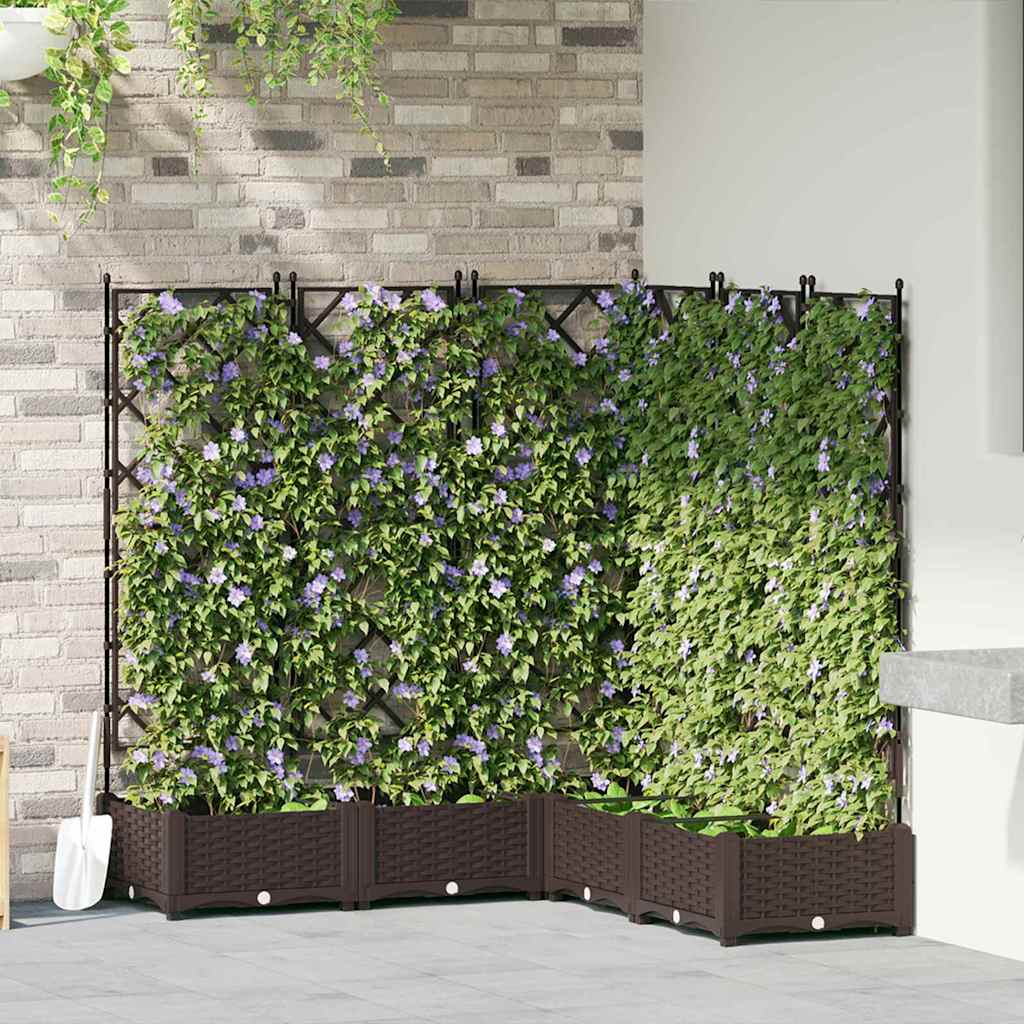 Garten-Pflanzgefäß 5 Stk. Braun 120 x 120 x 125,5 cm PP
