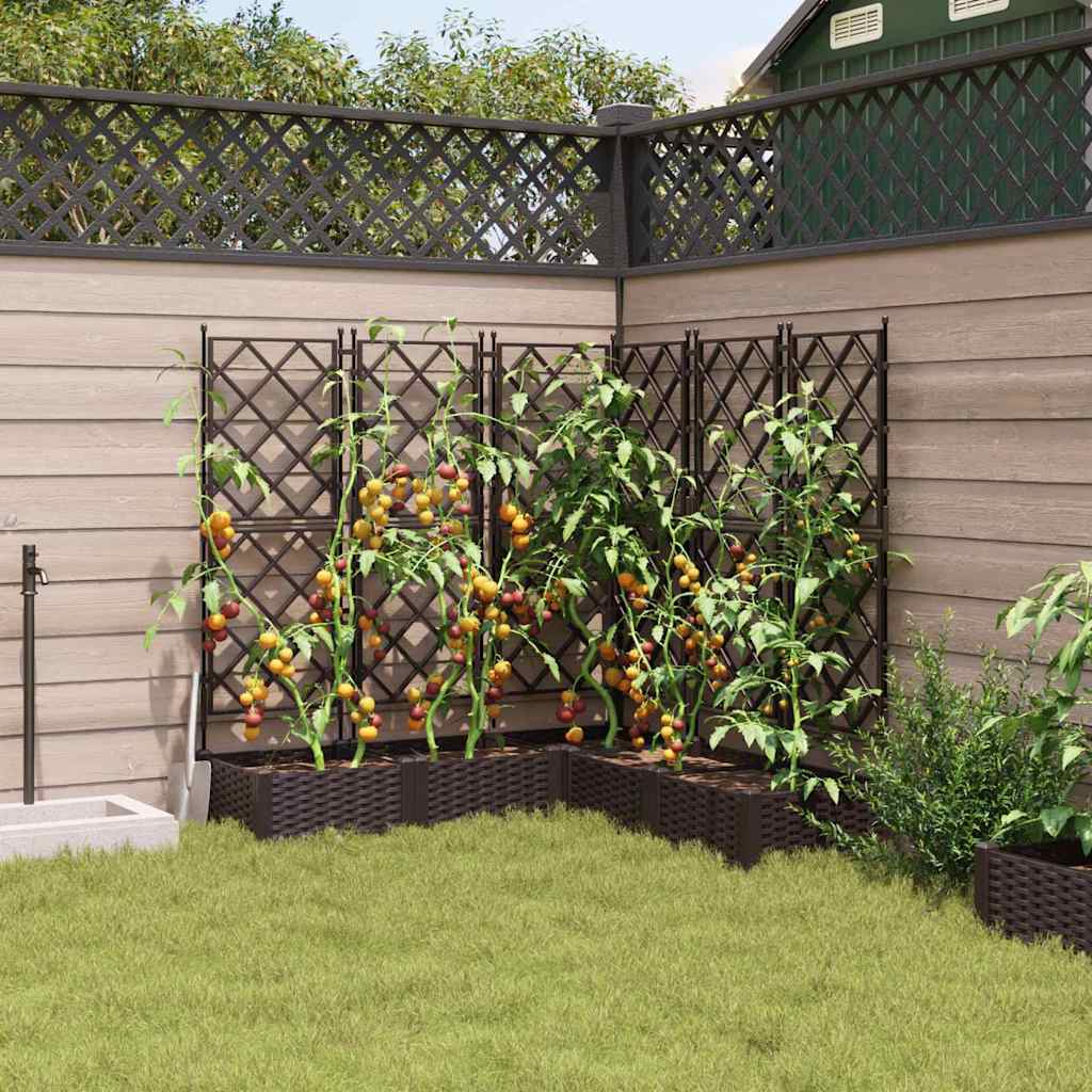 Garten-Pflanzgefäß 5 Stk. Braun 120 x 120 x 125,5 cm PP