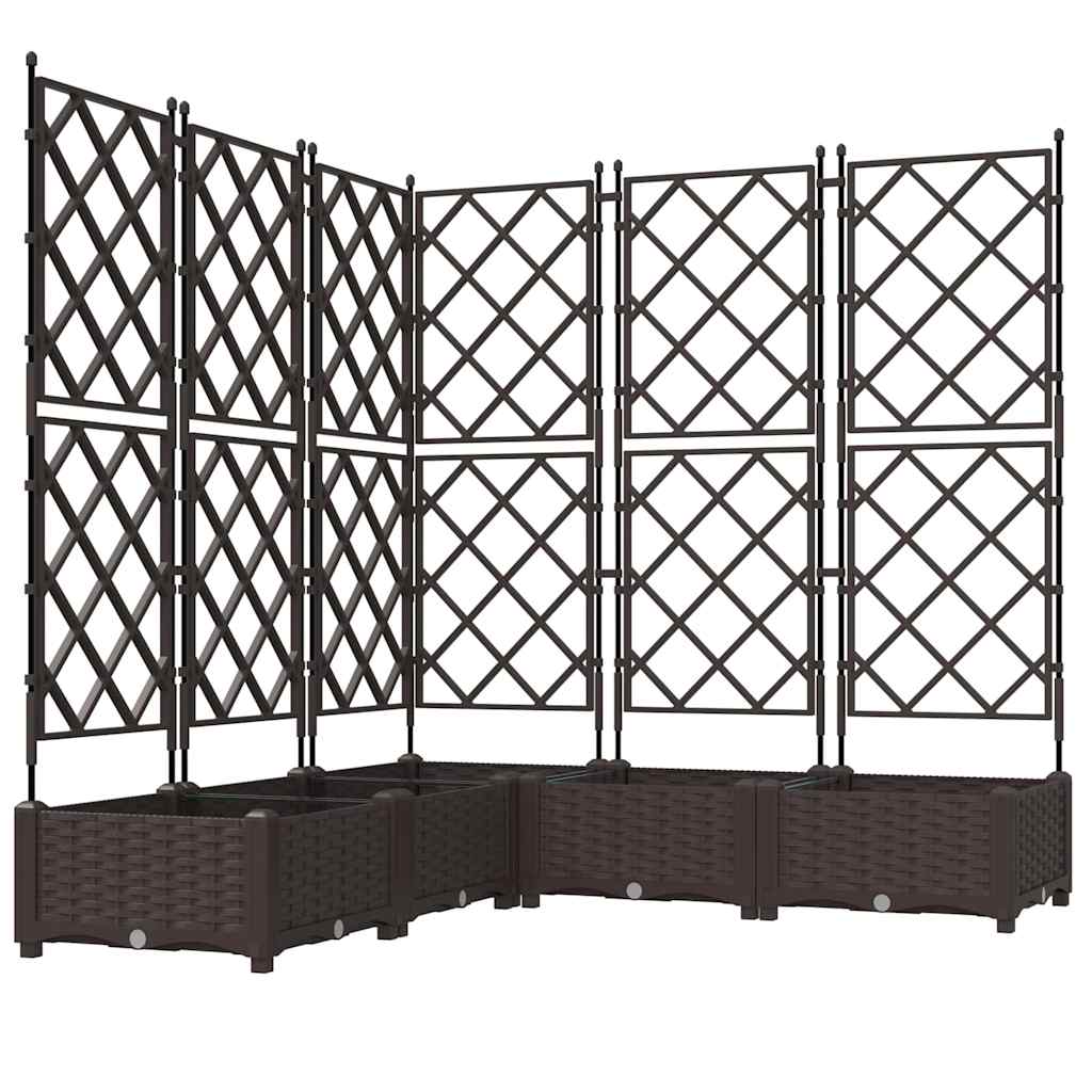 Garten-Pflanzgefäß 5 Stk. Braun 120 x 120 x 125,5 cm PP