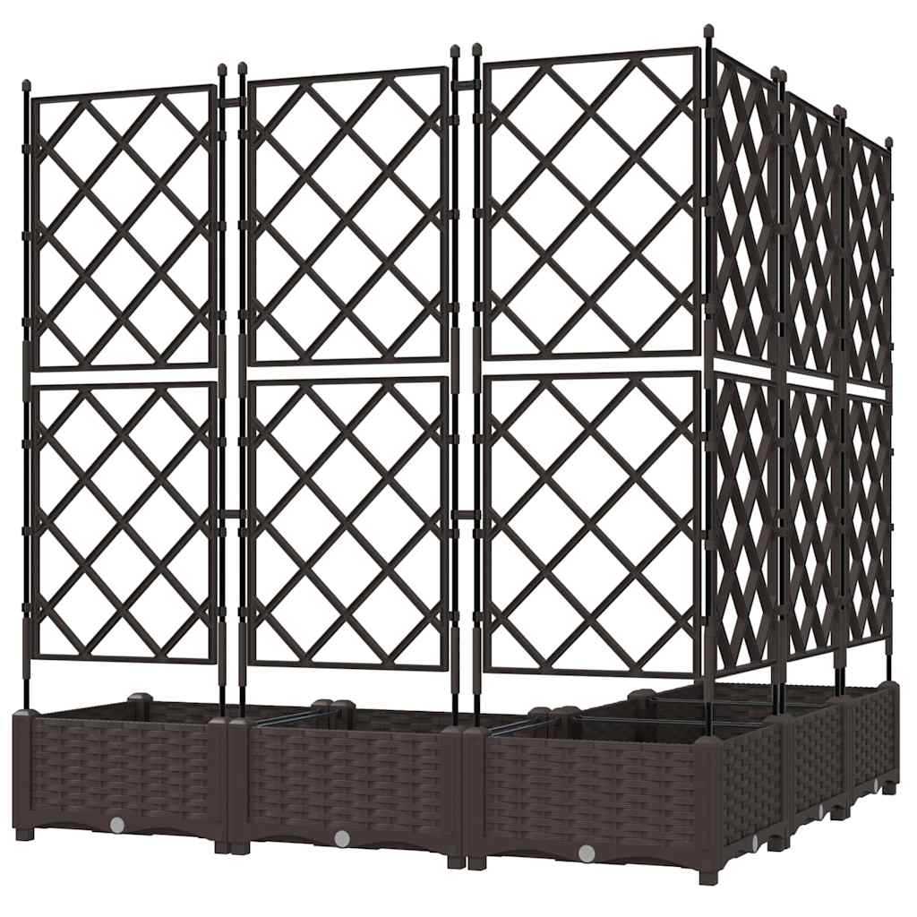 Garten-Pflanzgefäß 5 Stk. Braun 120 x 120 x 125,5 cm PP