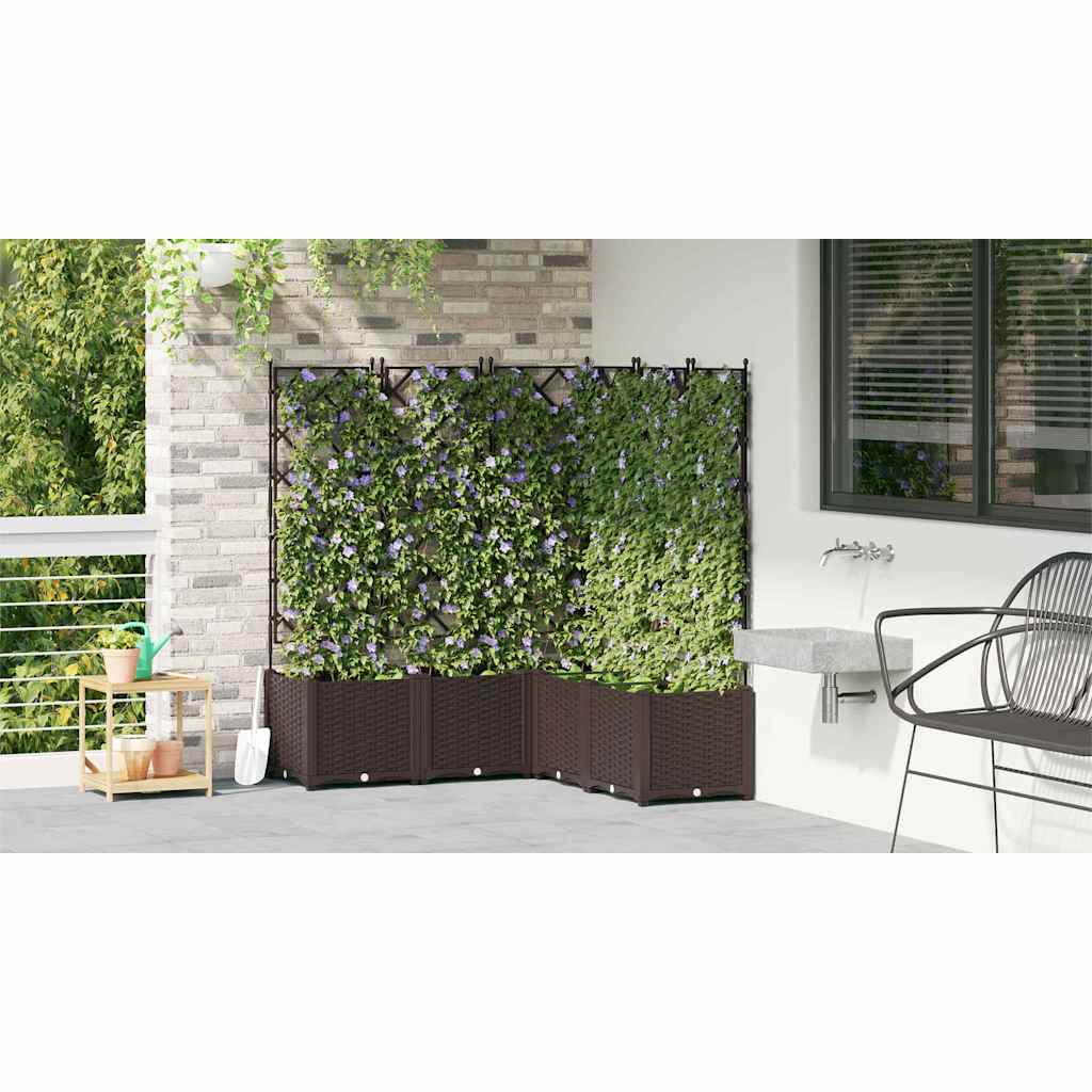 Garten-Pflanzgefäß 5 Stk. Braun 120 x 120 x 143 cm PP