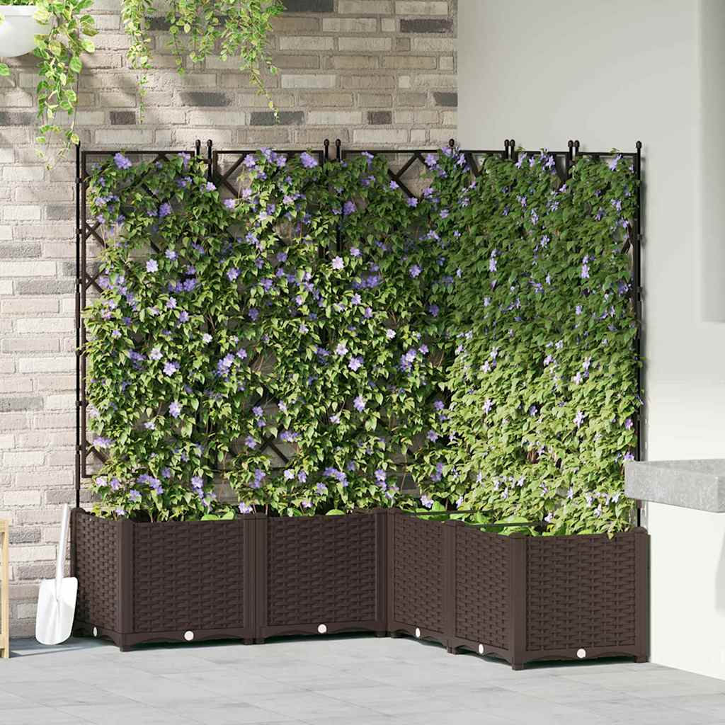 Garten-Pflanzgefäß 5 Stk. Braun 120 x 120 x 143 cm PP