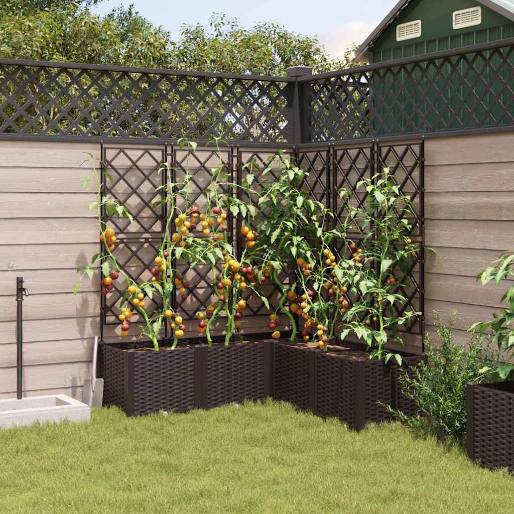 Garten-Pflanzgefäß 5 Stk. Braun 120 x 120 x 143 cm PP