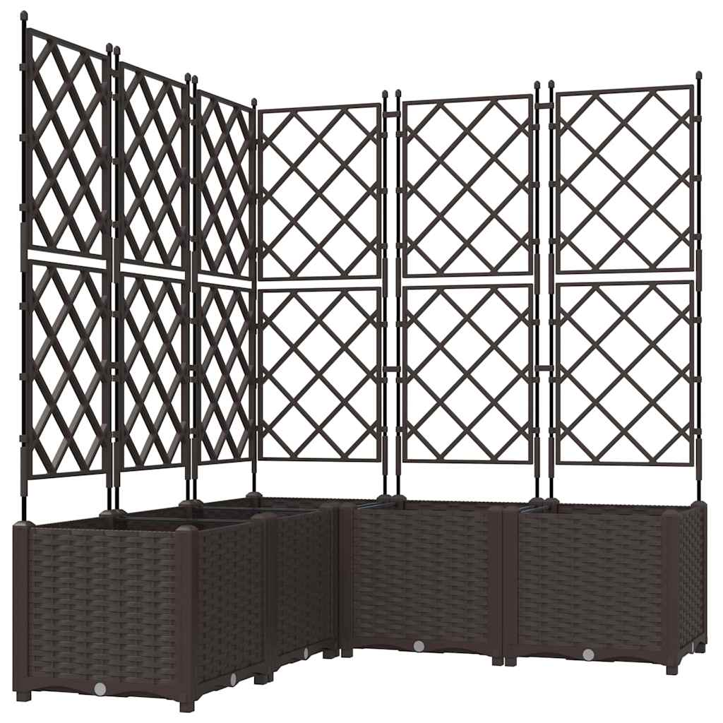 Garten-Pflanzgefäß 5 Stk. Braun 120 x 120 x 143 cm PP