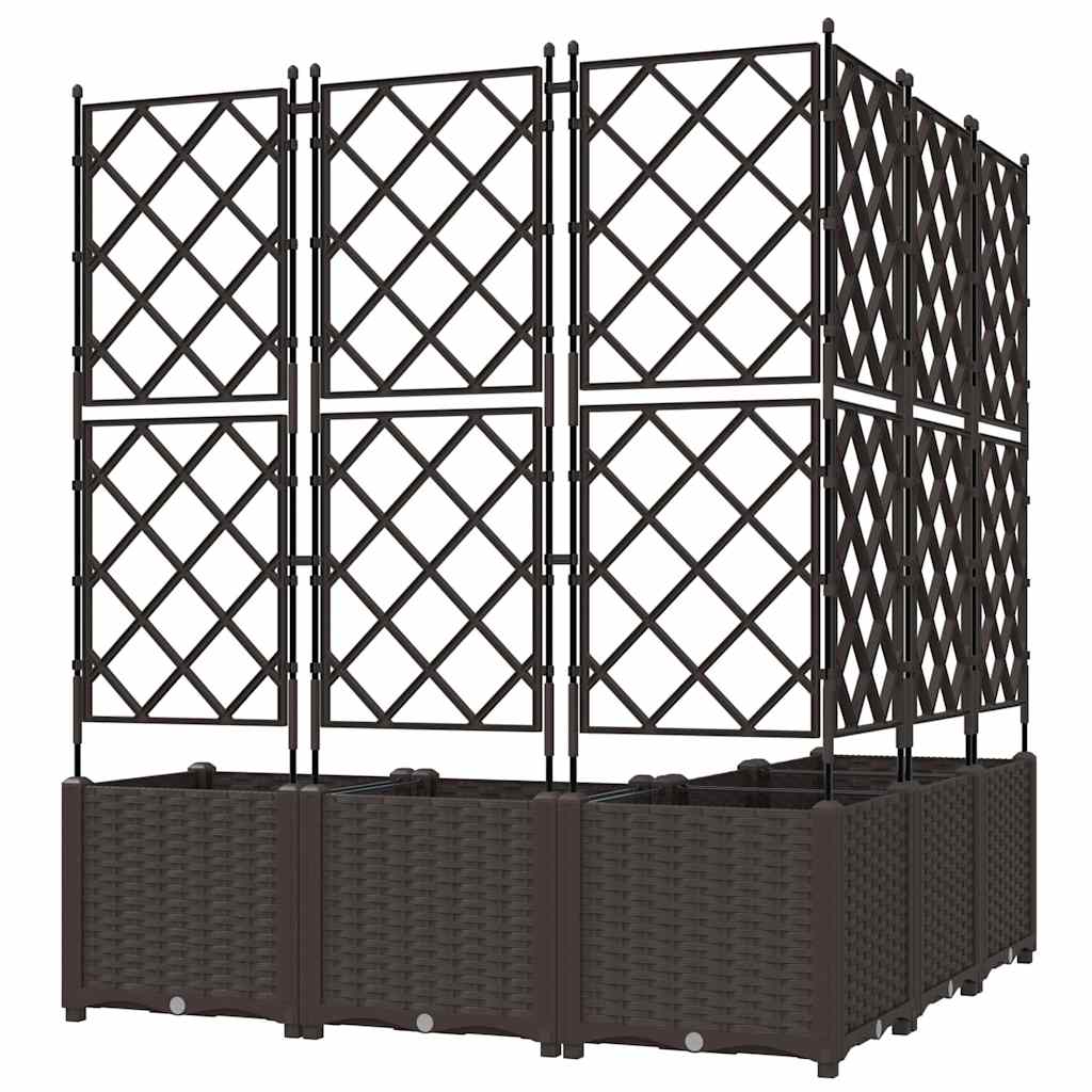 Garten-Pflanzgefäß 5 Stk. Braun 120 x 120 x 143 cm PP