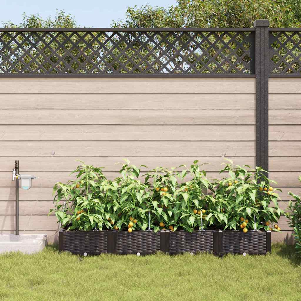 Garten-Pflanzgefäß 4 Stk. Braun 160 x 40 x 22 cm PP