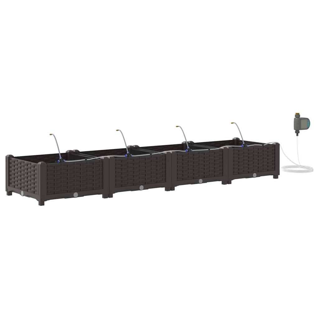Garten-Pflanzgefäß 4 Stk. Braun 160 x 40 x 22 cm PP
