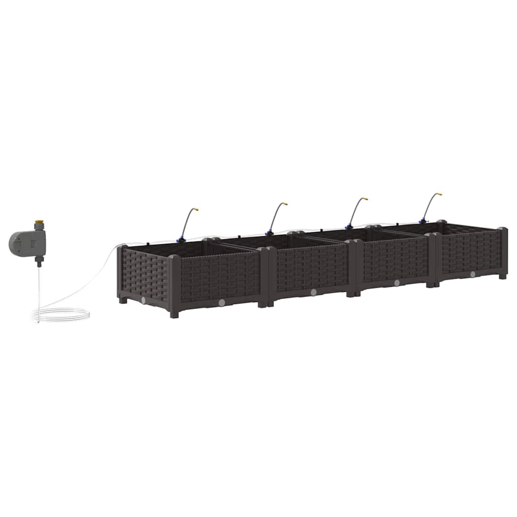 Garten-Pflanzgefäß 4 Stk. Braun 160 x 40 x 22 cm PP