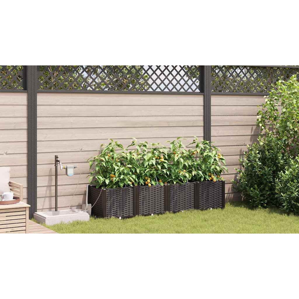 Garten-Pflanzgefäß 4 Stk. Braun 160 x 40 x 37,5 cm PP