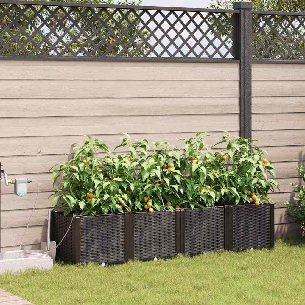 Garten-Pflanzgefäß 4 Stk. Braun 160 x 40 x 37,5 cm PP