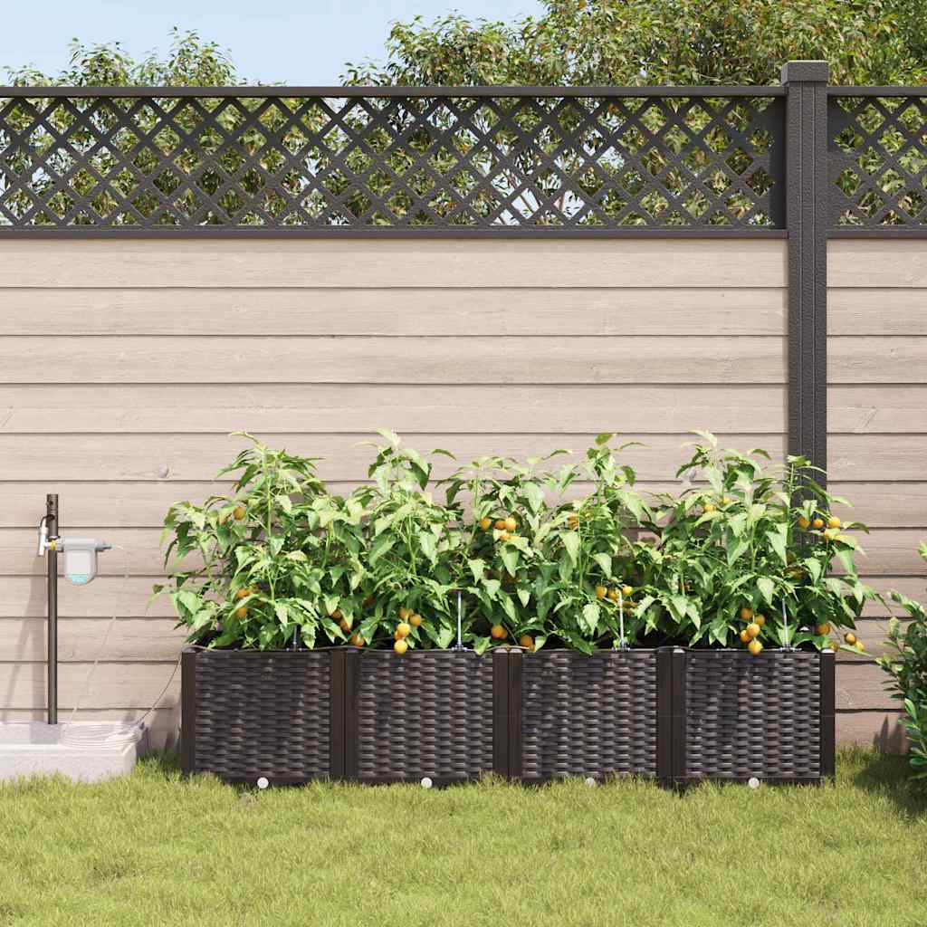 Garten-Pflanzgefäß 4 Stk. Braun 160 x 40 x 37,5 cm PP