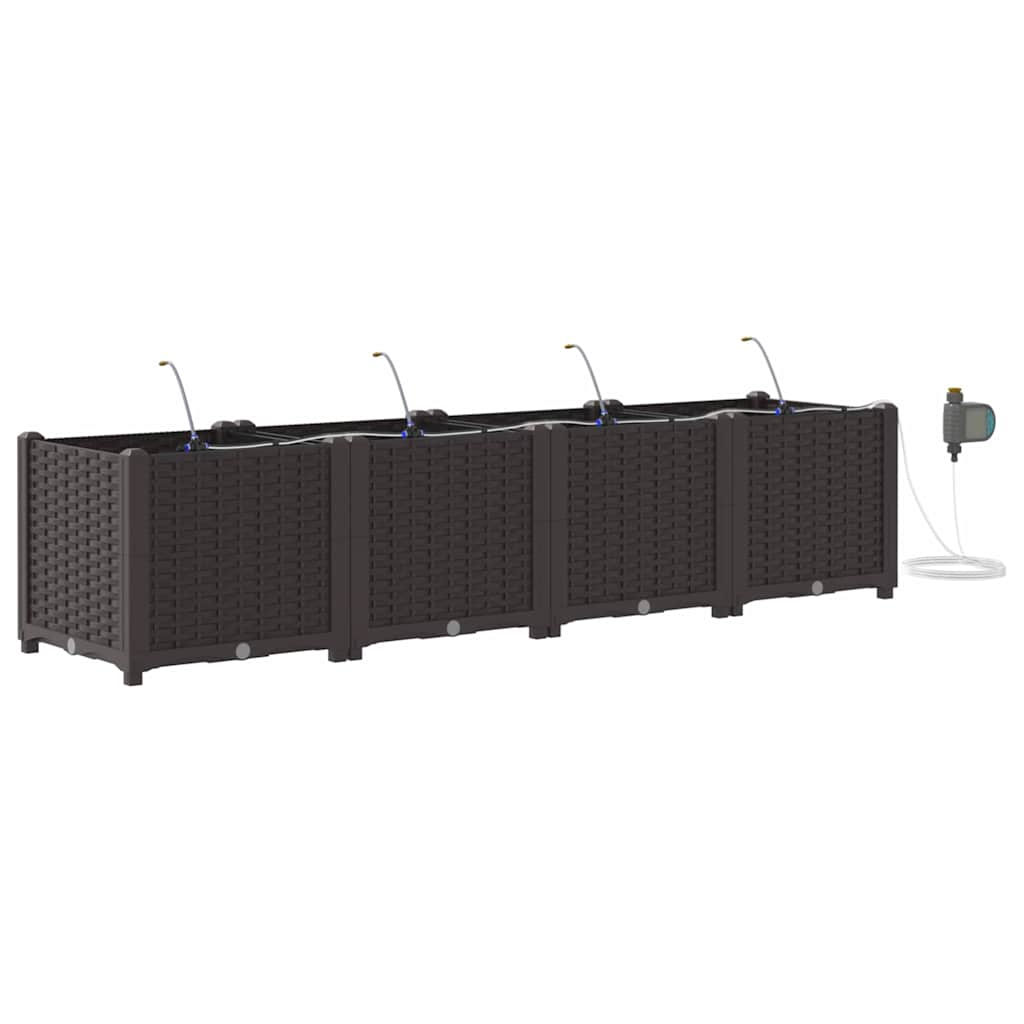 Garten-Pflanzgefäß 4 Stk. Braun 160 x 40 x 37,5 cm PP