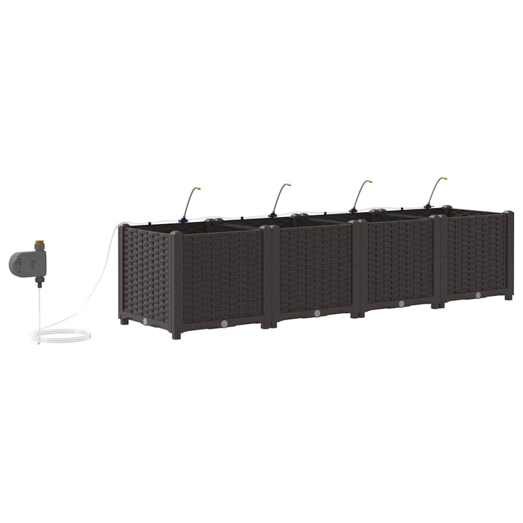 Garten-Pflanzgefäß 4 Stk. Braun 160 x 40 x 37,5 cm PP