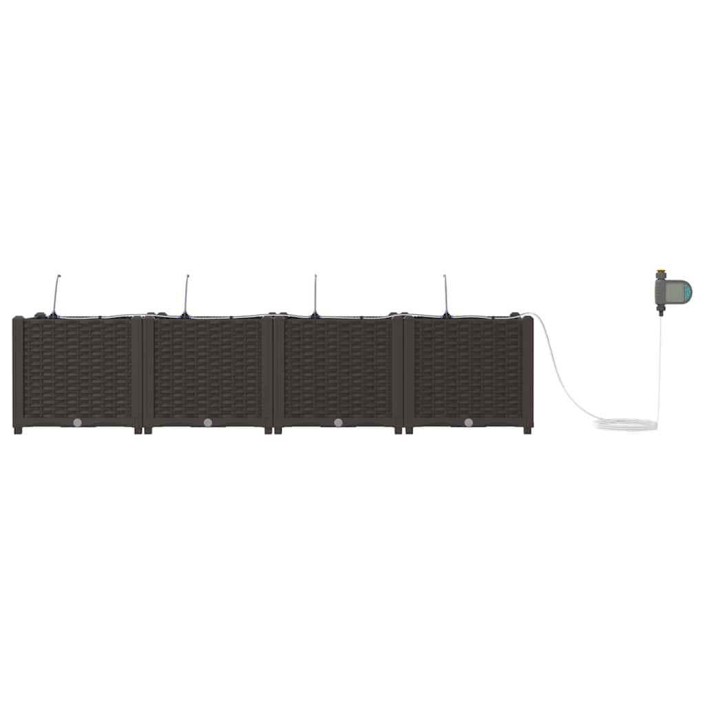 Garten-Pflanzgefäß 4 Stk. Braun 160 x 40 x 37,5 cm PP
