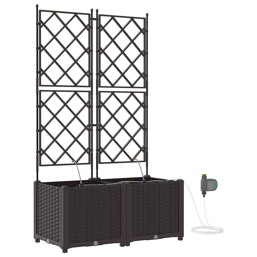 Garten-Pflanzgefäß 2 Stk. Braun 80 x 40 x 142 cm PP
