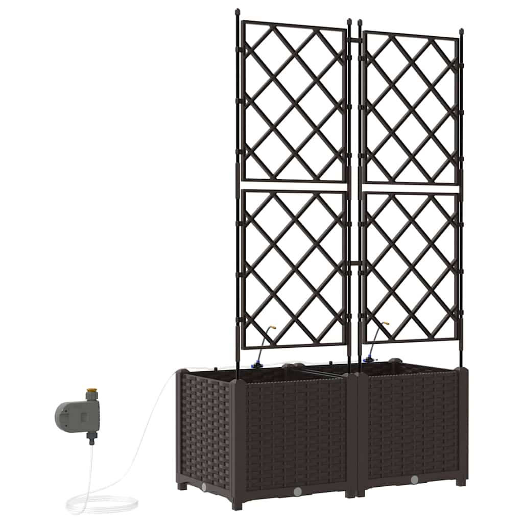 Garten-Pflanzgefäß 2 Stk. Braun 80 x 40 x 142 cm PP