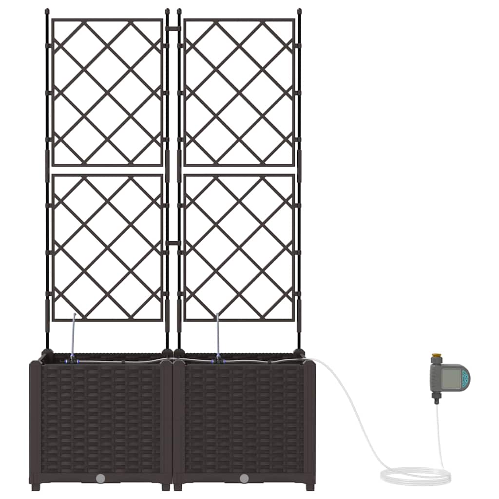 Garten-Pflanzgefäß 2 Stk. Braun 80 x 40 x 142 cm PP